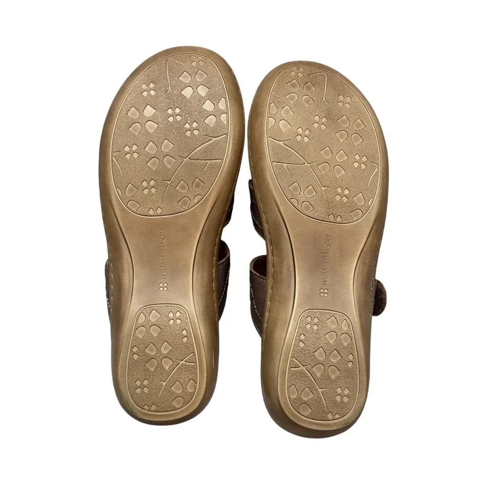 Naturalizer Journie Nickel Alloy‎ Sandals Women's Size 8.5M Leather Upper